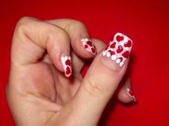 latest valentine day Nails Easy Design
