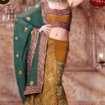 latest Bridal wear Lehenga type Saree collection 2012