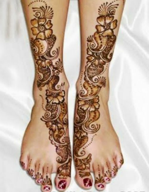 arabic henna design for foot