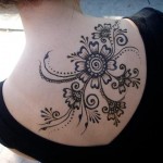 hot back mehndi tattoos design for girls