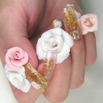 french Floral nail art designs