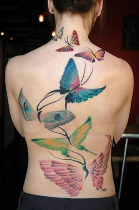 Cute Butterfly Girls Body Art Tattoos Design Collection 2013