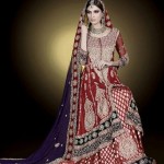Ahsan Hussain’ glamorous bridal wear luxurious frocks, long shirts, lehenga, sharara and gharara designs 2013 for women