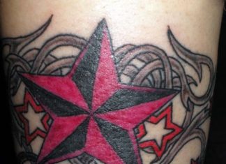 Two Color Star Body Art Tattoos Design Collection 2013