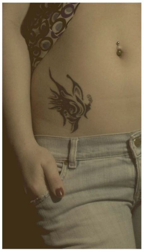 Below Abdomin Girls Body Art Tattoos Design Collection 2013