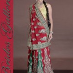 Designer wedding sarees Red Bridal Saree Design 2013 by Brides Galleria