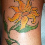 Stylish Big Sunflower Tattoo Designs 2013 On Feet, Shoulder and Back