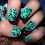 Zebra Stylish and colorful Print Nails Art Design 2013 (17)