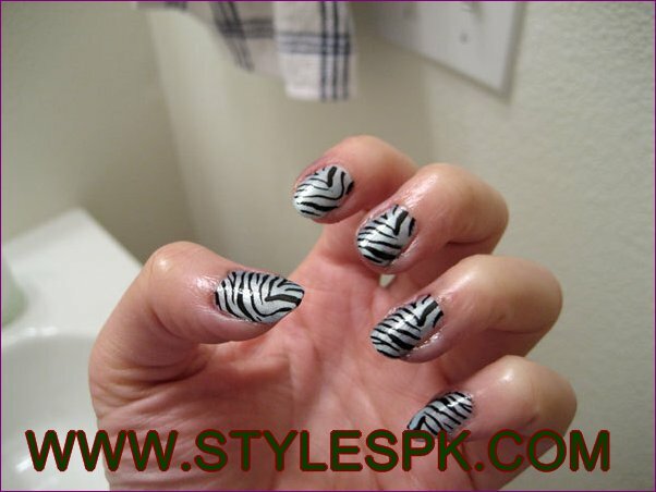 Best Zebra Stylish and colorful Print Nails Art Design