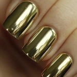 Cute Golden Easy Nails Design Collection 2013 For Girls
