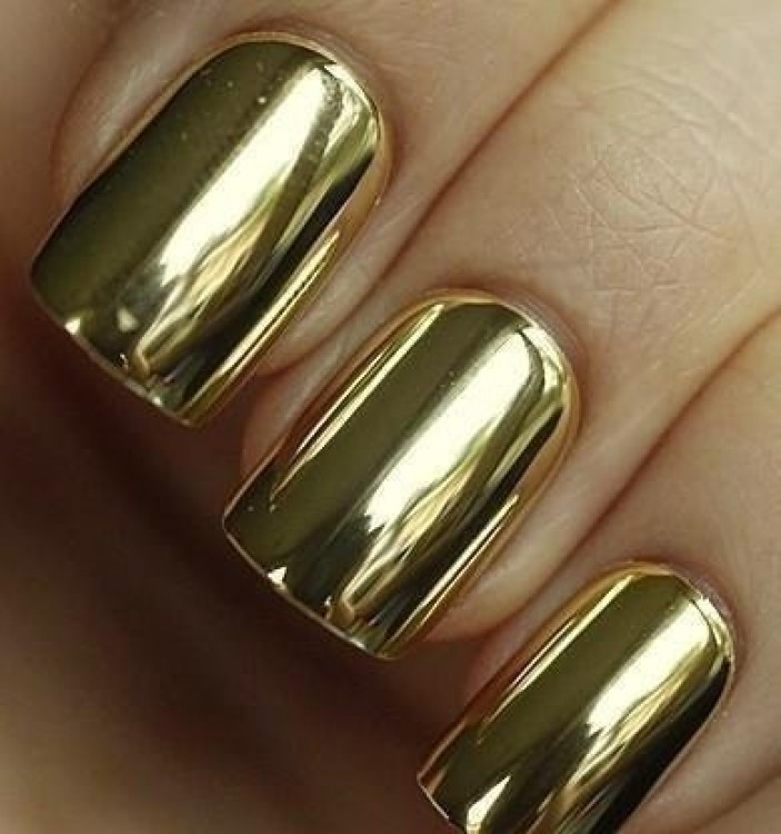 Cute Golden Easy Nails Design Collection For Girls