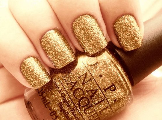 Cute Golden Easy Nails Design Collection 2013 For Girls (10)
