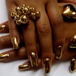 Cute Golden Easy Nails Design Collection 2013 For Girls (2)