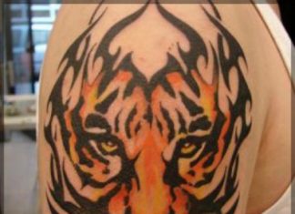 Latest 3D Tiger Tattoos Body Designs 2013-14 for Men 07