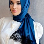 Arabic Blue Scarf Collection 2013-14 New Scarf Trend (4)
