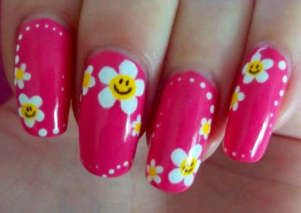 Pinks nail design for Girls