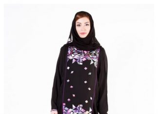 Stylish Embroidered Abaya & Hijab Fashion 2015