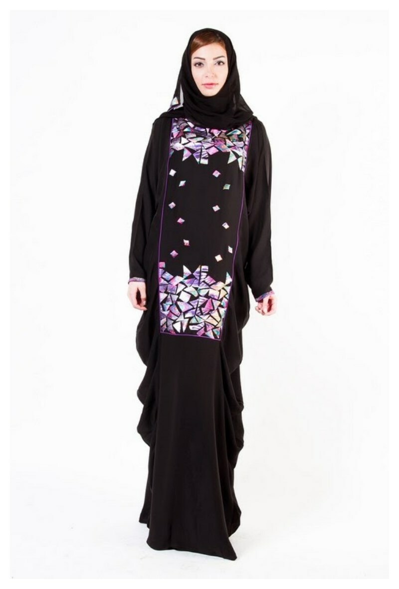 Stylish Embroidered Abaya & Hijab Fashion 2015
