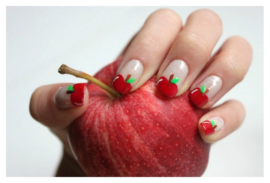 Red Apple Fruit Nail Designs