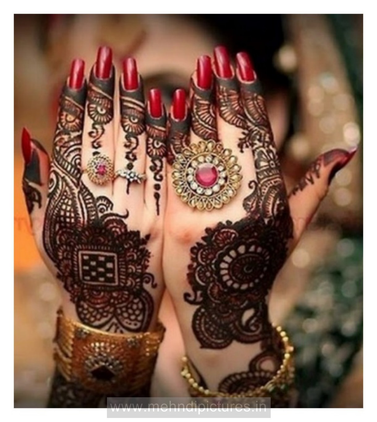 Stylish Hand Karva Chauth Mehndi Design