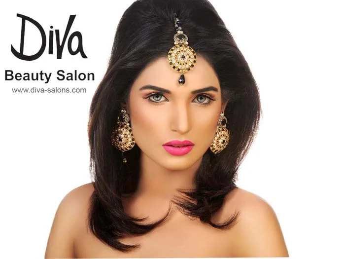 Model Amina Ilyas in Diva Beauty Salon Bridal Make-Up & Hairst