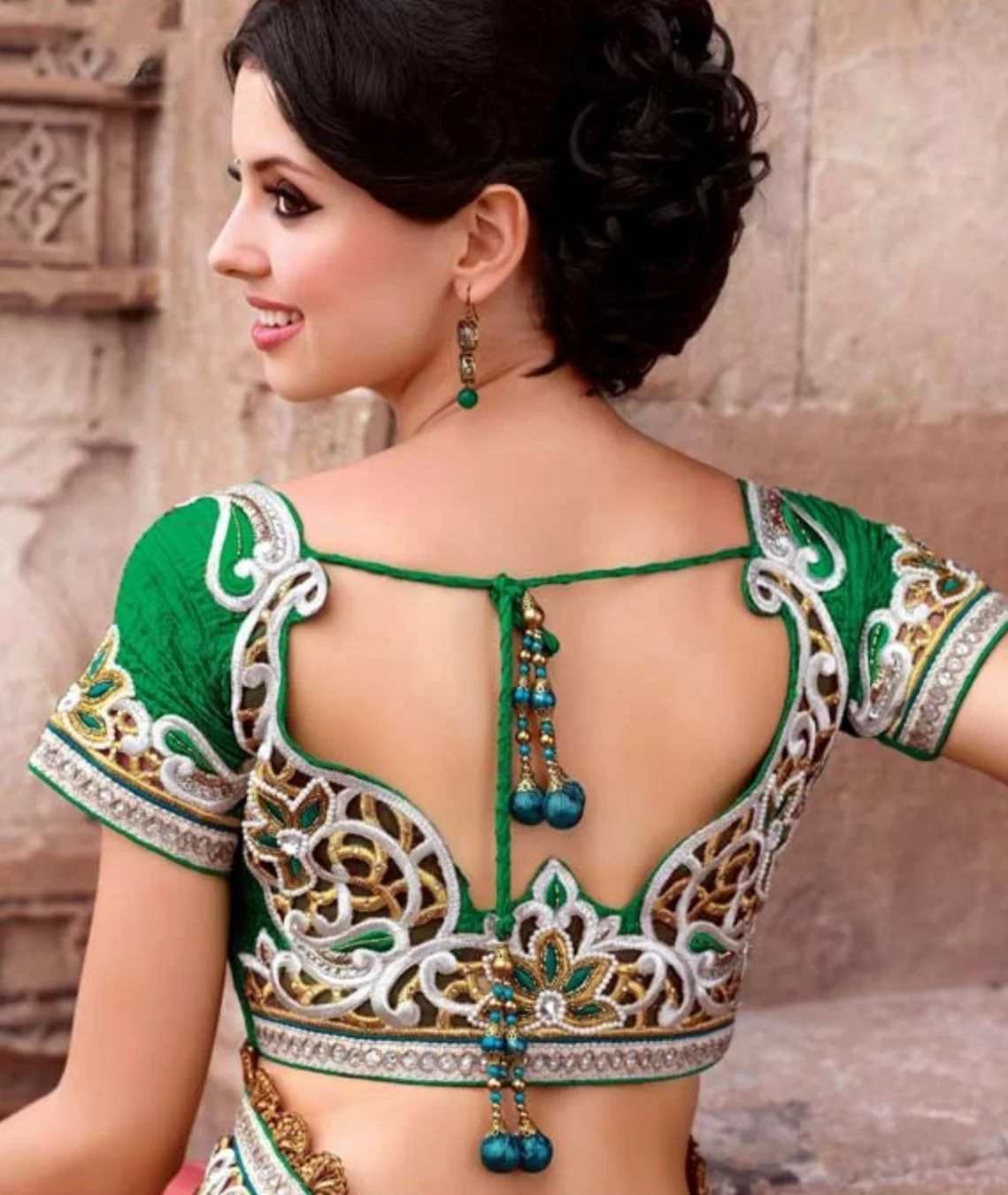 Indian Neck Saree Blouse Designs